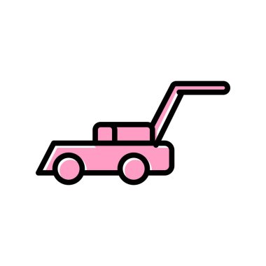 Çim biçme makinesi simgesinin vektör çizimi