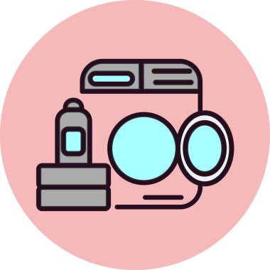 Çamaşır makinesi simgesi, vektör illüstrasyonu