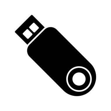 USB flash disk simgesi. USB deposunun basit bir illüstrasyonu
