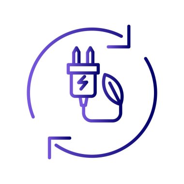 Vektör ince çizgi simgesi, yenilenebilir enerji kavramı