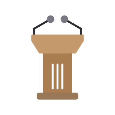 Podyum simgesi vektör logosu illüstrasyonu.  