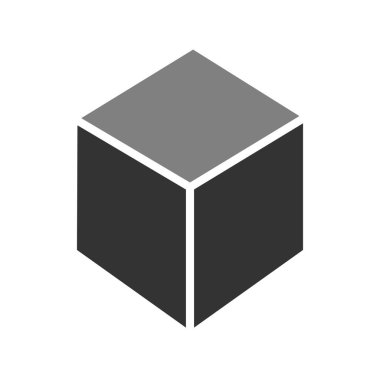 küp simge vektör çizim