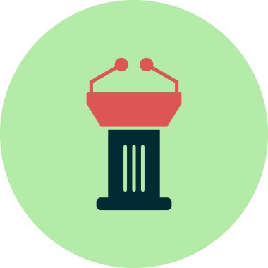 Podyum simgesi vektör logosu illüstrasyonu.  
