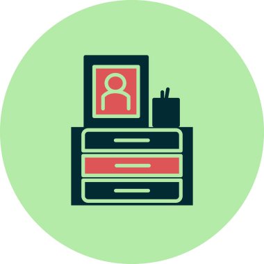 Web ve mobil için vektör simgesi. Çekmecelerin Düz Çizimi