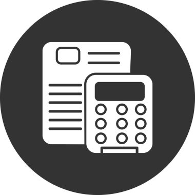 hesap makinesi ve belge web simgesi, basit illüstrasyon 