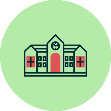 Üniversite kampüs binası ikonunun vektör illüstrasyonu 