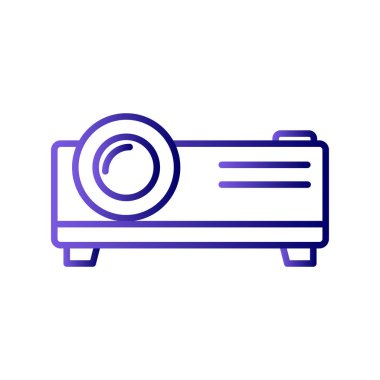 Projektör. Web simgesi basit illüstrasyon