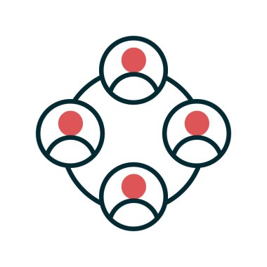 Takım simgesinin vektör çizimi, bir grup insan, takım çalışması