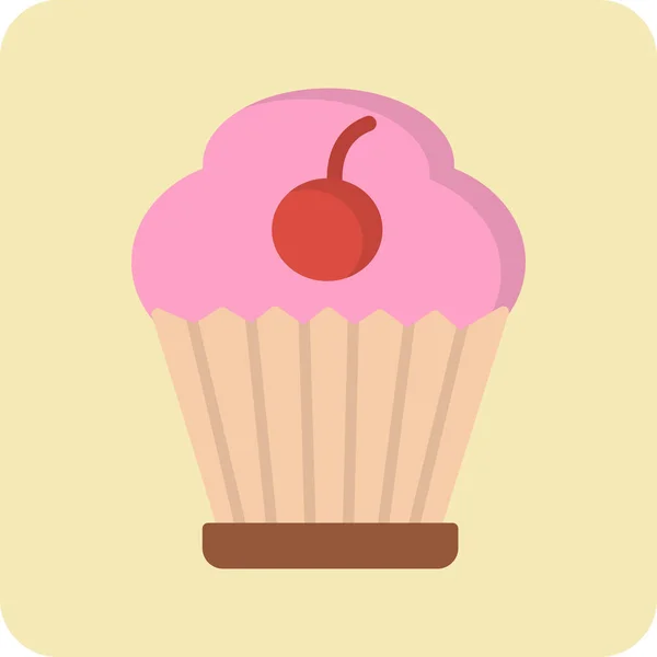 Cupcake Ikon Vektor Illustration – Stock-vektor