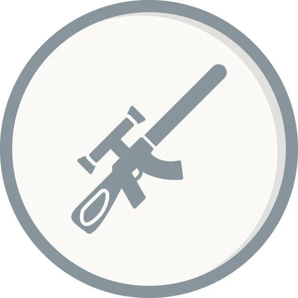 Значок Вектора Снайперской Винтовки Знак Тонкой Линии Иллюстрация Изолированного Контура — стоковый вектор