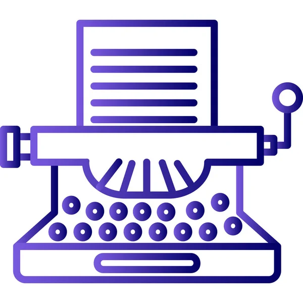Máquina Escribir Icono Web Vector Ilustración — Archivo Imágenes Vectoriales