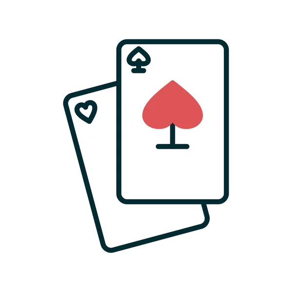 Poker Kaarten Witte Achtergrond Vlakke Stijl — Stockvector