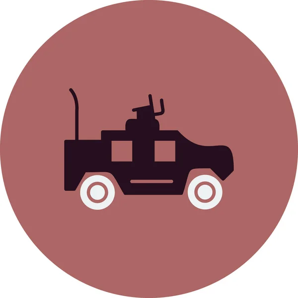 Vektor Ikon Vojenského Vozidla Tenká Čára Izolovaný Symbol Obrysu Ilustrace — Stockový vektor