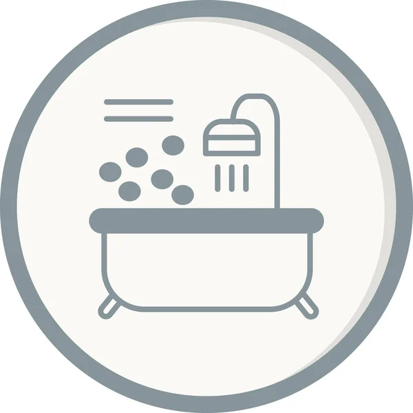 Cadă Baie Web Icon Design Simplu — Vector de stoc