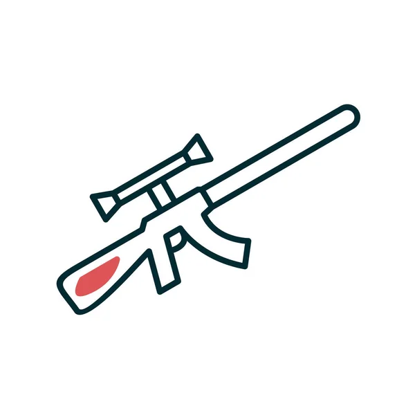 Sniper Rifle Vektor Icon Dünne Linie Zeichen Isolierte Kontursymboldarstellung — Stockvektor