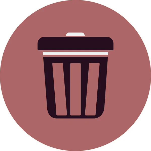 Dustbin Icon Flat Style Simple Vector Symbol Illustration — Stock Vector