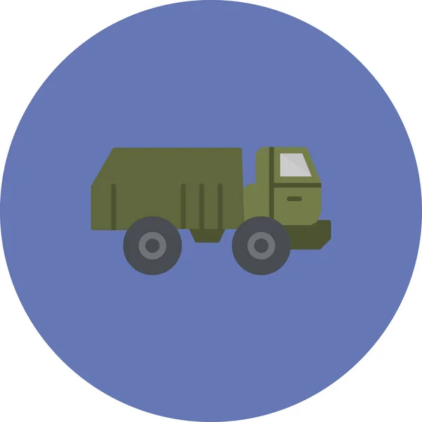 Illustration Vectorielle Icône Camion Militaire — Image vectorielle
