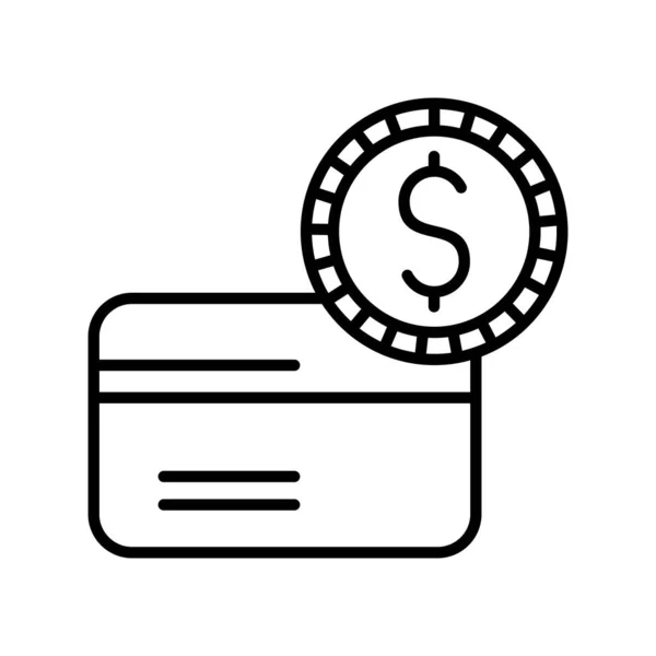 クレジットカードとコインのウェブアイコンシンプルなデザイン — ストックベクタ