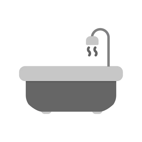 Bañera Icono Vector Ilustración — Archivo Imágenes Vectoriales