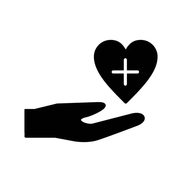 Hand Mit Herzsymbol Vektor Illustration Design Gesundheitskonzept — Stockvektor