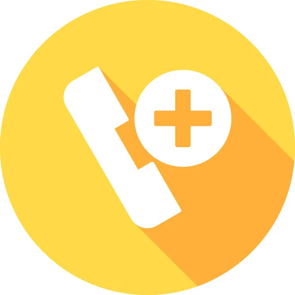 Medical Helpline Icon Phone Receiver Medical Cross Vector Illustration — Stock Vector