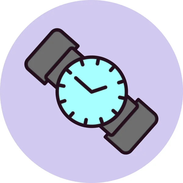 Reloj Pulsera Icono Vector Ilustración — Vector de stock