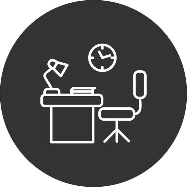 Vector Office Desk Icon — ストックベクタ