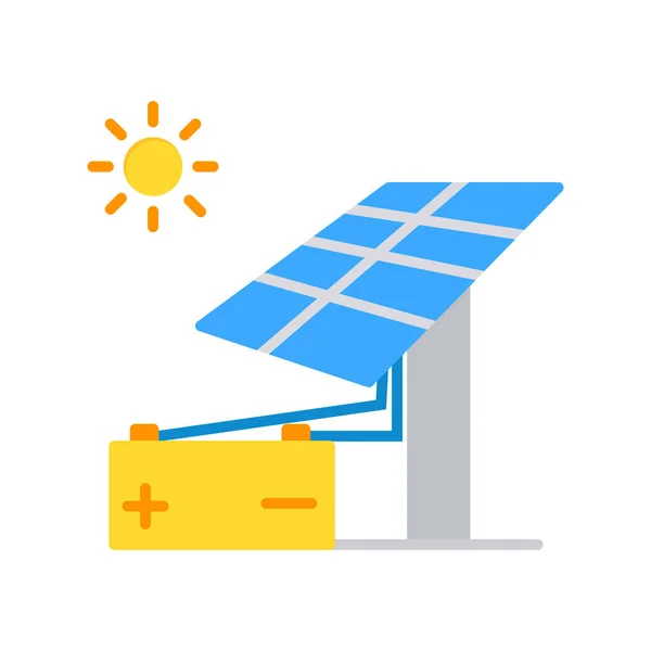 太阳能电池板图标 矢量图解 太阳能可再生能源 — 图库矢量图片