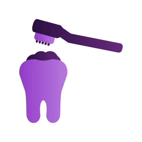 Teeth Brushing Icon Vector Illustration — Stock Vector