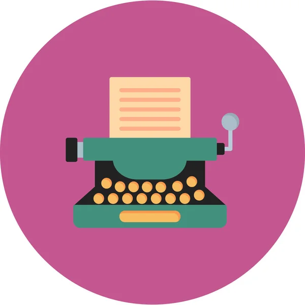 Typewriter Web Icon Vector Illustration — Stock Vector