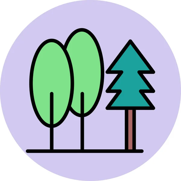 Ikona Drzew Ilustracja Wektora — Wektor stockowy