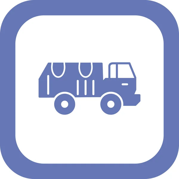 Militaire Truck Pictogram Vector Illustratie — Stockvector