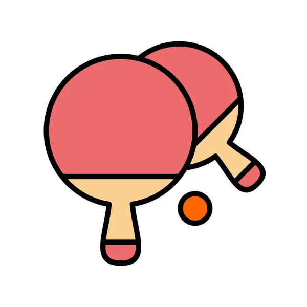 Ping Pong Raquetas Icono Diseño Plano Ilustración Vectorial — Archivo Imágenes Vectoriales