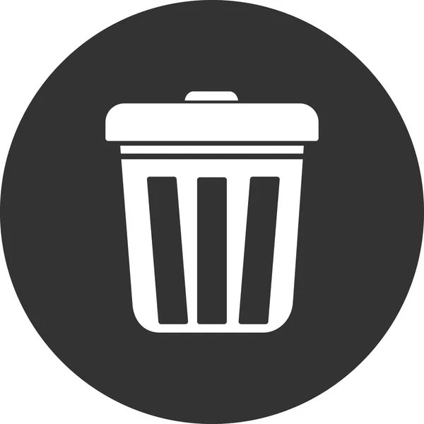 Mülleimer Ikone Flachen Stil Einfache Vektor Symbol Illustration — Stockvektor