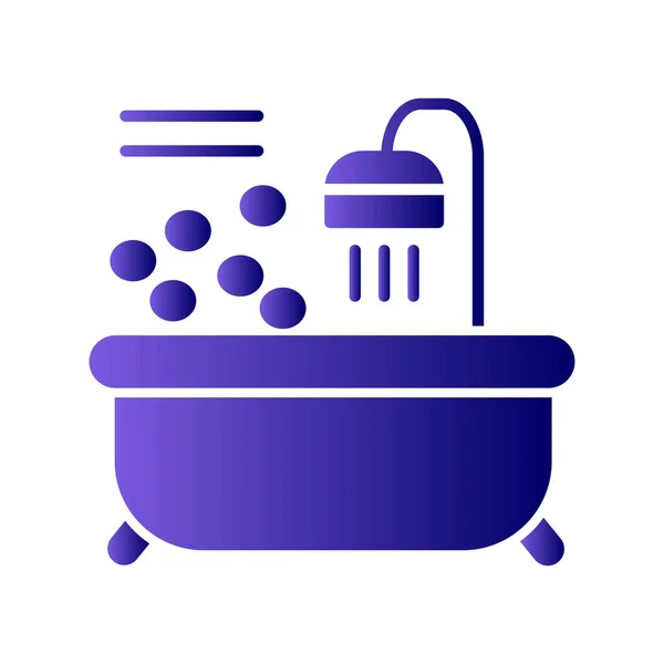 Cadă Baie Web Icon Design Simplu — Vector de stoc