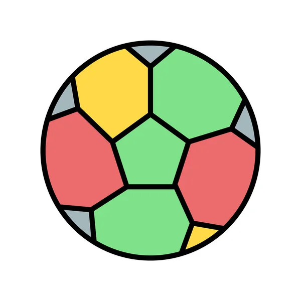 Ícone Bola Futebol Estilo Design Plano Ilustração Vetorial — Vetor de Stock