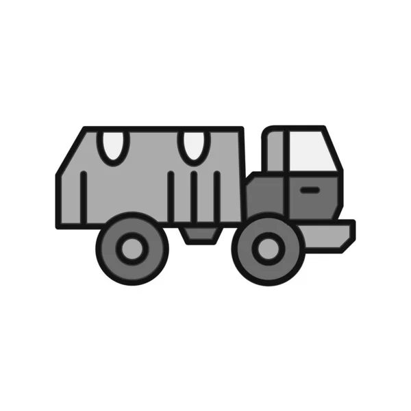 军用卡车图标矢量说明 — 图库矢量图片