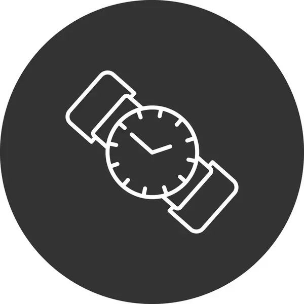 Reloj Pulsera Icono Vector Ilustración — Vector de stock