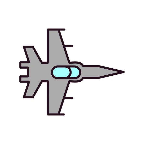 Fighter Jet Ikon Vektor Illusztráció — Stock Vector