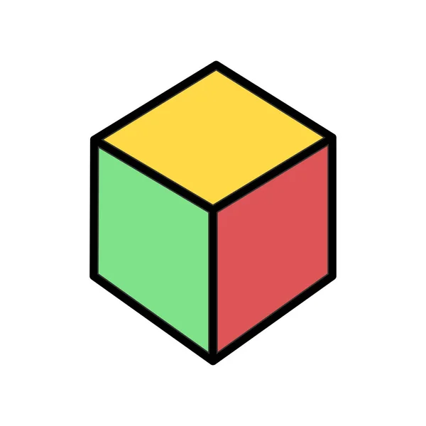 Cube Icon Vectorillustratie — Stockvector