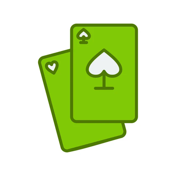 Pokerkarten Auf Weißem Hintergrund Flacher Stil — Stockvektor