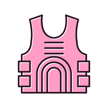 Kurşun geçirmez yelek simgesi, vektör çizimi, vücut zırhı 