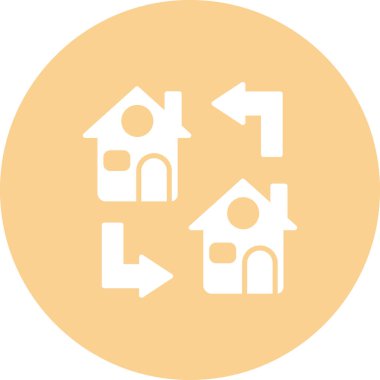 Ev ikonu. Emlak sembolü. Beyaz arkaplanda konsept vektör illüstrasyonunu aktar