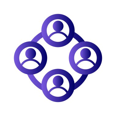 Takım simgesinin vektör çizimi, bir grup insan, takım çalışması