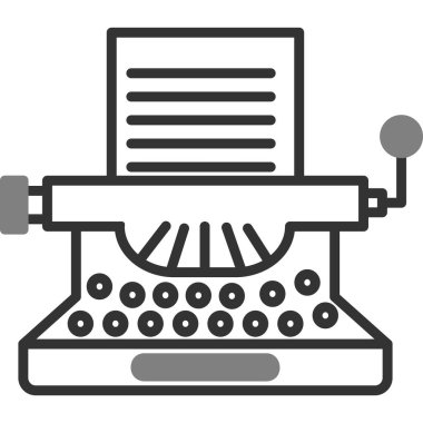 Daktilo. Web simgesi vektör illüstrasyonu 