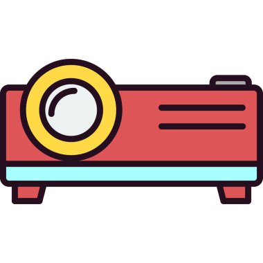 Projektör. Web simgesi basit illüstrasyon