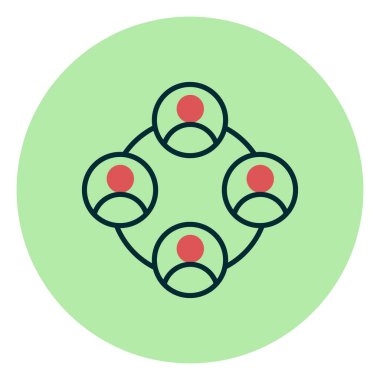 Takım simgesinin vektör çizimi, bir grup insan, takım çalışması