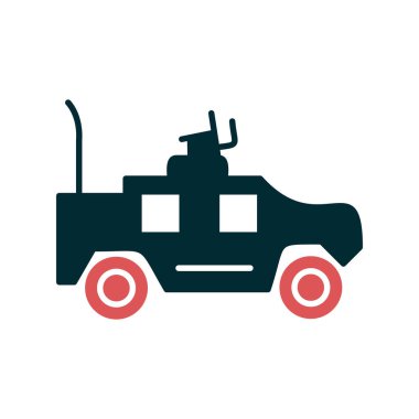 Askeri araç ikon vektörü. İnce çizgi işareti. izole edilmiş sınır sembolü çizimi 