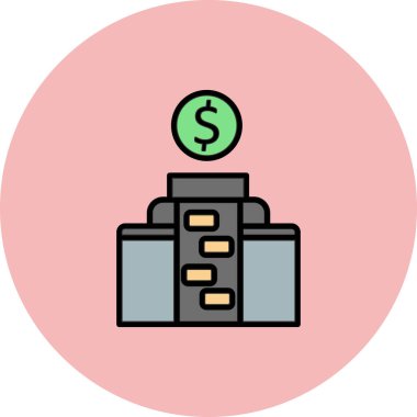 ofis binası simgesi, vektör illüstrasyonu