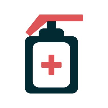 el dezenfektanı ikonu, sağlık hizmeti, düz çizim